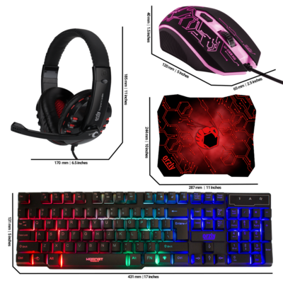 Orzly Hornet RX250 PC Gaming Essential Pack - Black