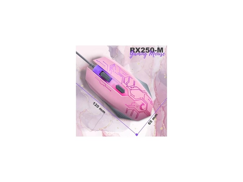 Orzly Hornet RX250 4-in-1 Essential Pack, RGB Gaming bundle (PC / PS4 / Xbox), Pink