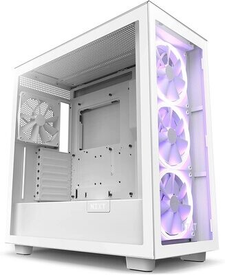 NZXT H7 Elite - CM-H71EW-01 - ATX Mid Tower PC Gaming Case - Front I/O USB Type-C Port - Quick-Release Tempered Glass Side Panel - White
