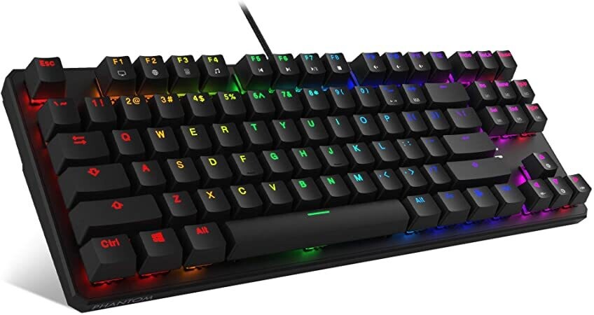 Tecware Phantom 87 Key Mechanical Keyboard, RGB led, Outemu Brown Switch