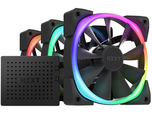 NZXT AER RGB 2 - 3X120MM Black- PWM Fan + RGB Lighting Controller