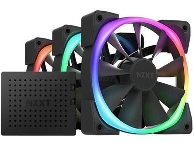 NZXT AER RGB 2 - 3X120MM Black- PWM Fan + RGB Lighting Controller