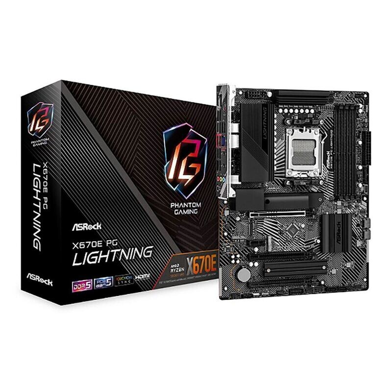 ASRock X670E PG Lightning AMD AM5 ATX Motherboard Ryzen 7000 series