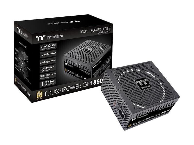 Thermaltake Toughpower GF1 850W 80+ Gold SLI/Crossfire Ready Ultra Quiet 140mm Hydraulic Bearing Smart Zero Fan Full Modular Power