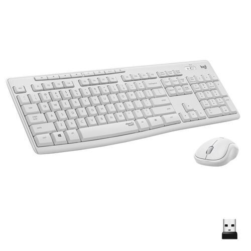 Logitech MK295 Silent Wireless Keyboard and Mouse Combo - White
