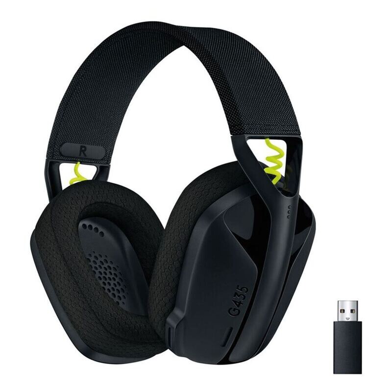 Logitech G G435 LIGHTSPEED Wireless Gaming Headset Black and Neon Yellow