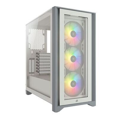 Corsair iCUE 4000X RGB Tempered Glass ATX Mid-Tower Case - White