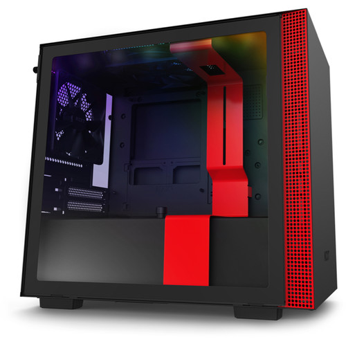 NZXT H210i Mini-Tower Case (Matte Black/Red)