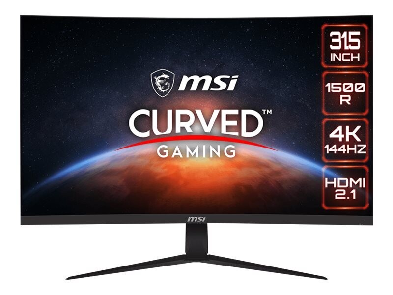 32 32" 4K 144HZ GAMING LED MSI G321CU - LED monitor - gaming - curved - 32" (31.5" viewable) - 3840 x 2160 4K @ 144 Hz - VA - 300 cd/m² - 3000:1 - 1 ms - 2xHDMI, 2xDisplayPort, USB-C