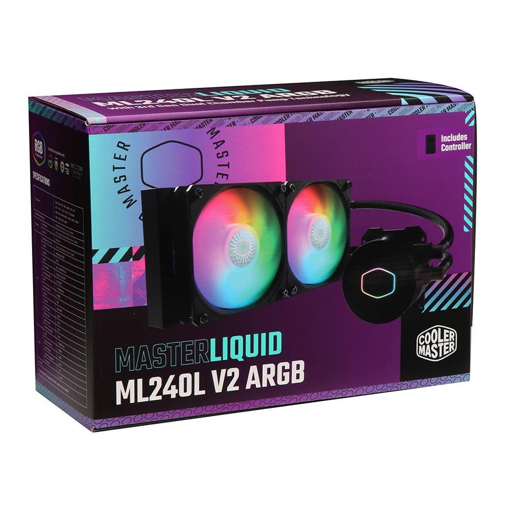Cooler Master MasterLiquid ML240L ARGB V2 Close-Loop AIO CPU Liquid Cooler - Black