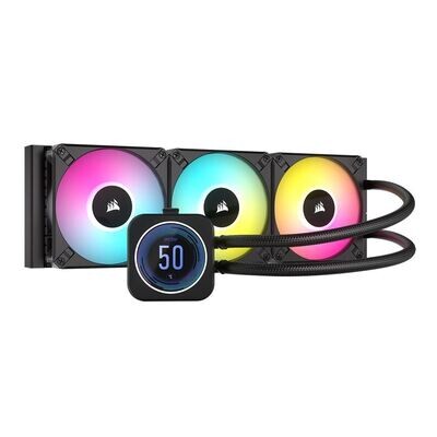 Corsair iCUE H150i ELITE LCD XT 360mm All in One Liquid CPU Cooling Kit black color LCD screen