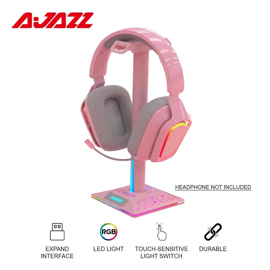 Ajazz EB01 RGB Multifunction Headphone Stand Backlit Headset Holder Pink
