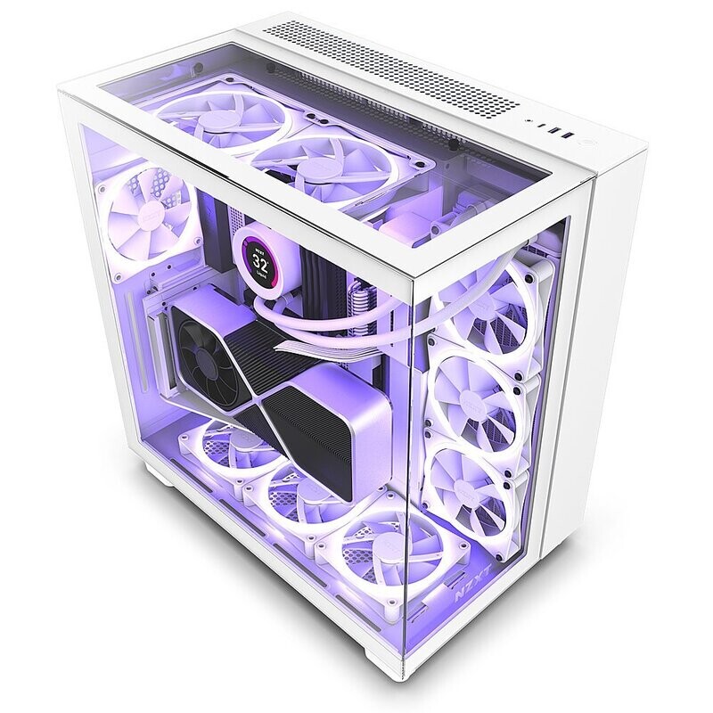 NZXT - H9 Elite ATX Mid-Tower Case with Dual Chamber - White