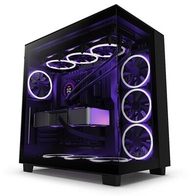 NZXT - H9 Flow ATX Mid-Tower Case with Dual Chamber - Black