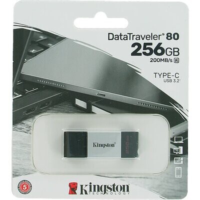 Kingston 256GB DataTraveler 80 DT80/256GB USB 3.2 Type-C Flash Drive