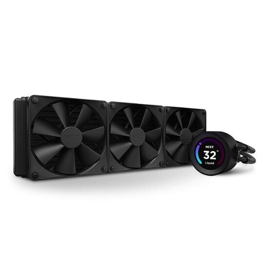 NZXT - Kraken Elite 360 - 120mm Fans + AIO 360mm Radiator Liquid Cooling System with 2.36" wide-angle LCD display and F Fans - Black