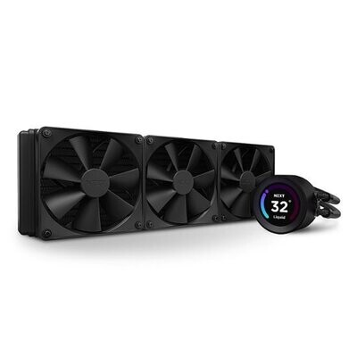 NZXT - Kraken Elite 360 - 120mm Fans + AIO 360mm Radiator Liquid Cooling System with 2.36" wide-angle LCD display and F Fans - Black