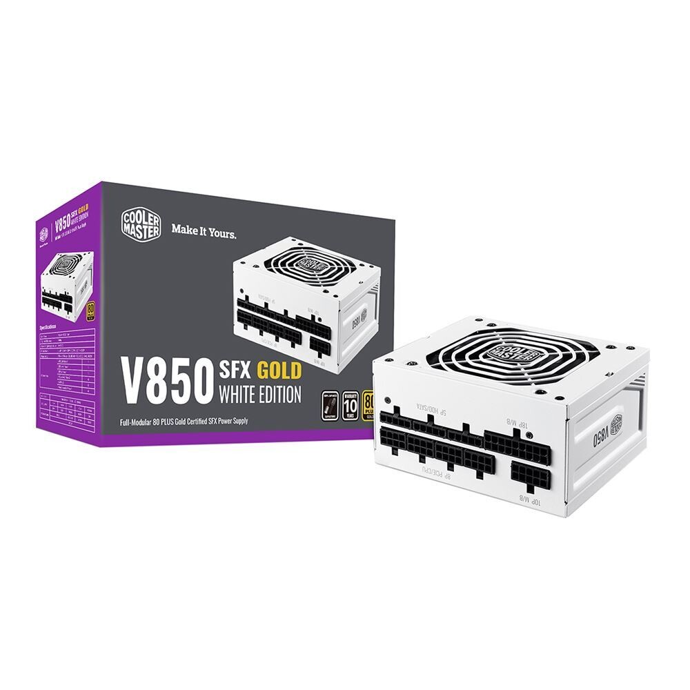 Cooler Master V850 White Edition 850 Watt 80 Plus Gold SFX Fully Modular Power Supply