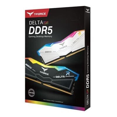 TeamGroup T-FORCE DELTA RGB 32GB (2 x 16GB) DDR5-6000 PC5-48000 CL30 Dual Channel Desktop Memory Kit FF4D532G6000HC - White