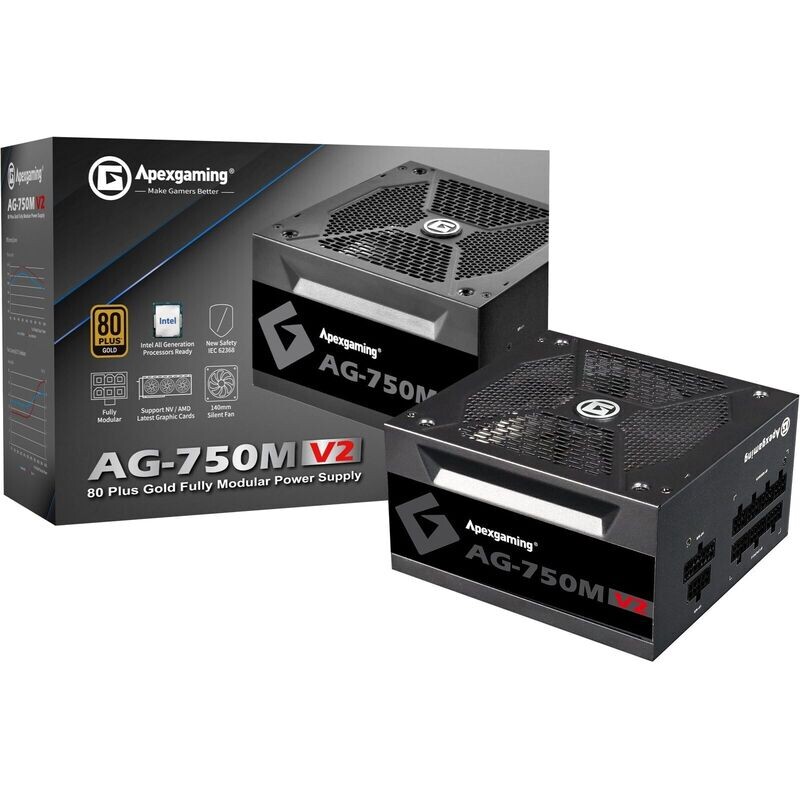 Apexgaming Ag-750m V2 - Power Supply - Fully Modular - 750 Watt