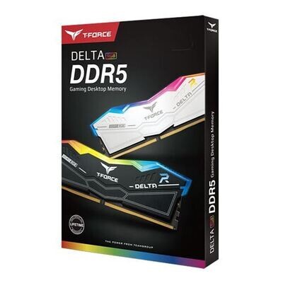 TeamGroup T-Force Delta RGB 64GB (2 x 32GB) DDR5-6000 PC5-48000 CL38 Dual Channel Desktop Memory Kit FF3D564G6000HC3 - Black