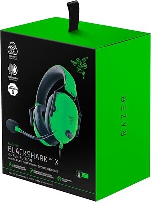 Razer - BlackShark V2 X Wired 7.1 Surround Sound Gaming Headset for PC, PS5, PS4, Switch, Xbox X|S, and Xbox One - Green