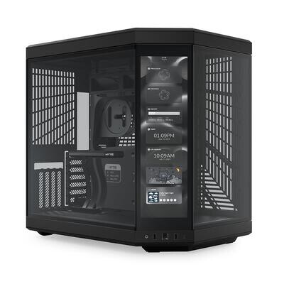 HYTE Y70 Touch Dual Chamber Mid-Tower ATX Case with Integrated LCD Touchscreen Black Color