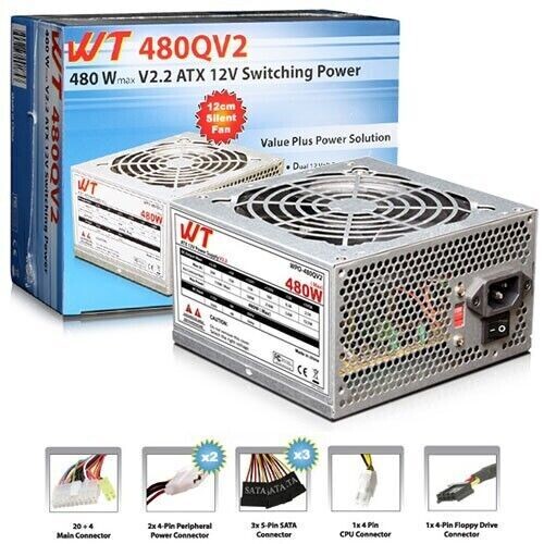 WT 480Watt Max ATX V2.2 Power Supply