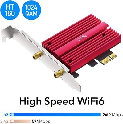 Cudy WE4000 AX5400 Tri-Band WiFi 6E PCIe Adapter Bluetooth 5.2