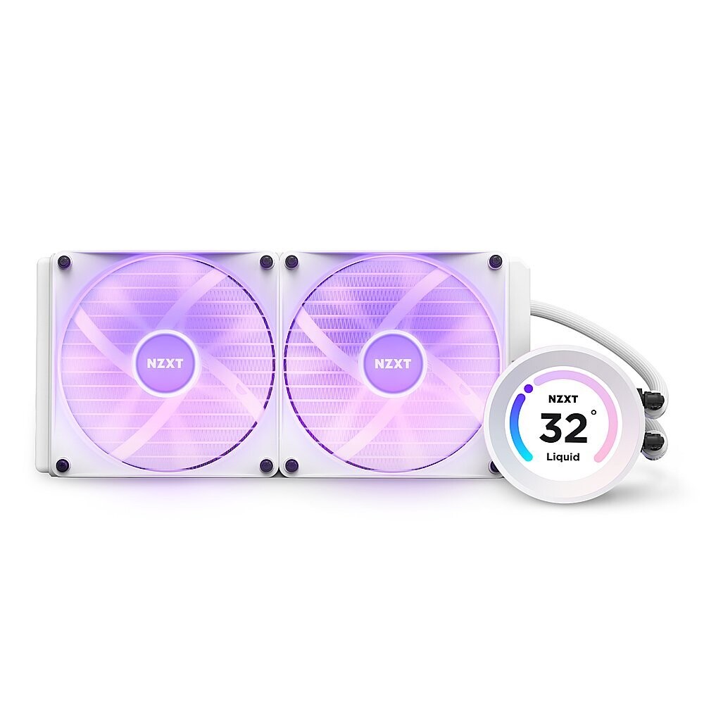 NZXT - Kraken Elite 280 - 140mm Fans + AIO 280mm Radiator Liquid Cooling System with 2.36" wide-angle LCD display and RGB Fans - White