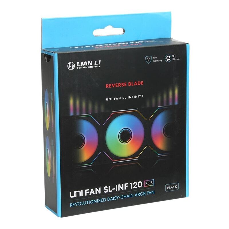 Lian Li Uni Fan Reverse SL Infinity Fluid Dynamic Bearing 120mm Case Fan - Black