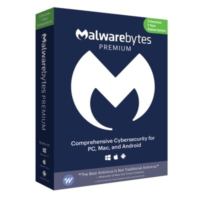 Malwarebytes - Premium 3-User 1-Year BIL PC/Mac/Android