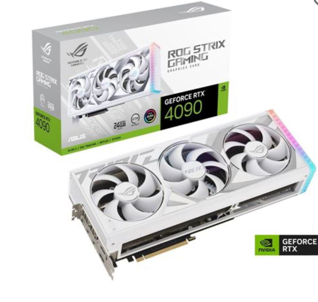 ASUS NVIDIA GeForce RTX 4090 ROG Strix White Triple Fan 24GB GDDR6 PCIe 4.0 Graphics Card