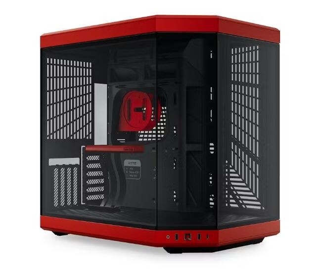 HYTE Case CS-HYTE-Y70-BR Y70 Dual Chamber Mid-Tower ATX Red Retail BOX -  No LCD screen in front Case only