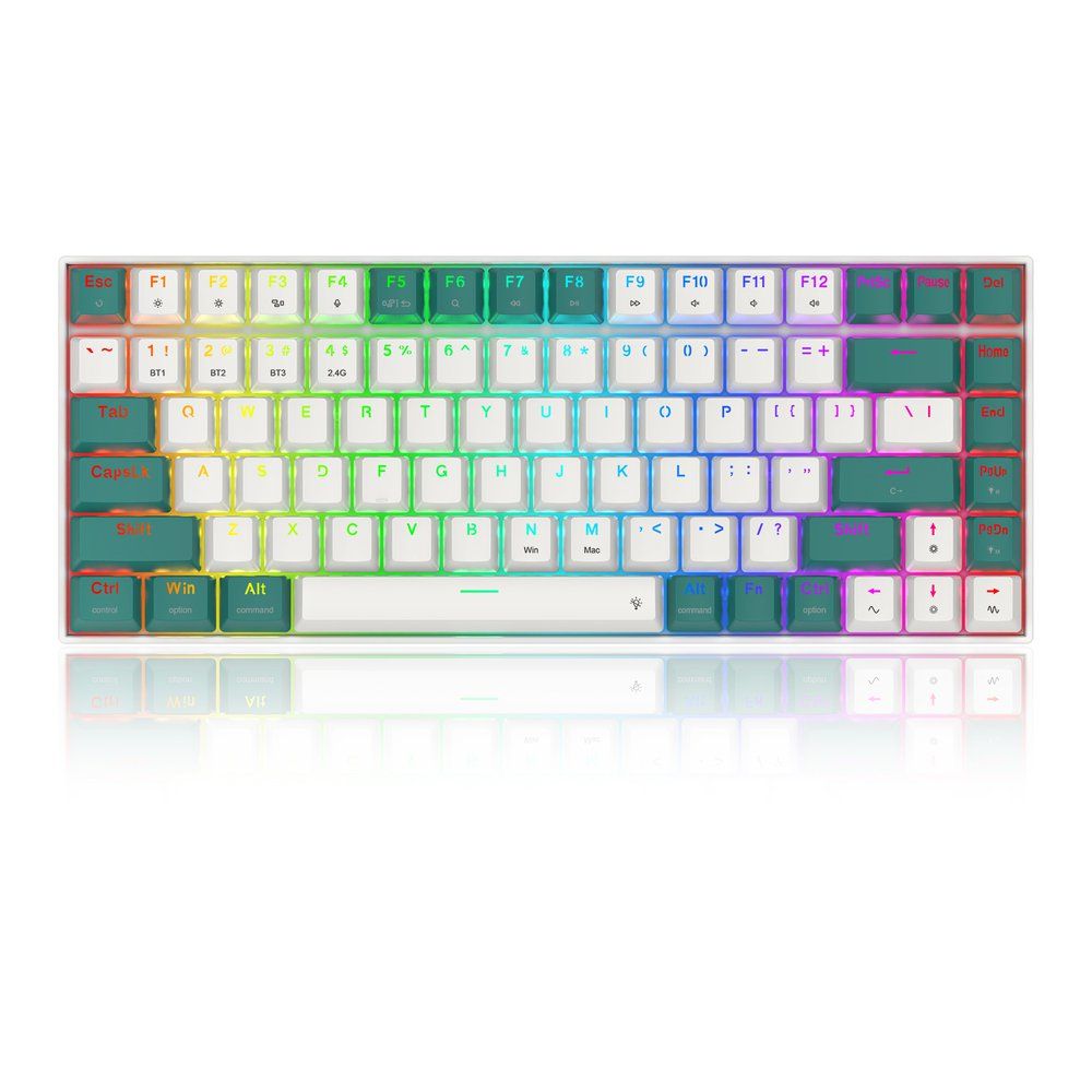 Redragon K678 Pro Singed 82% Wireless RGB Mechanical Keyboard, BT/2.4Ghz/Wired 3-Mode 61 Keys Compact Gaming Keyboard w/Hot-Swap Socket, Free-Mod Plate Mounted PCB & Linear red Switch