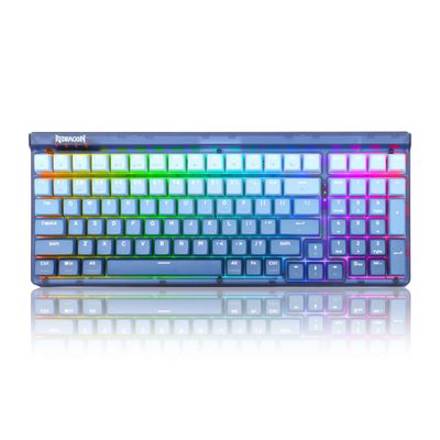 Redragon K656 PRO 3-Mode Wireless RGB Gaming Keyboard, 100 Keys Mechanical Keyboard w/Translucent Board, Hot-Swappable Socket, Sound Absorbing Foam & Custom Tactile Switch, Gradient BlueMade