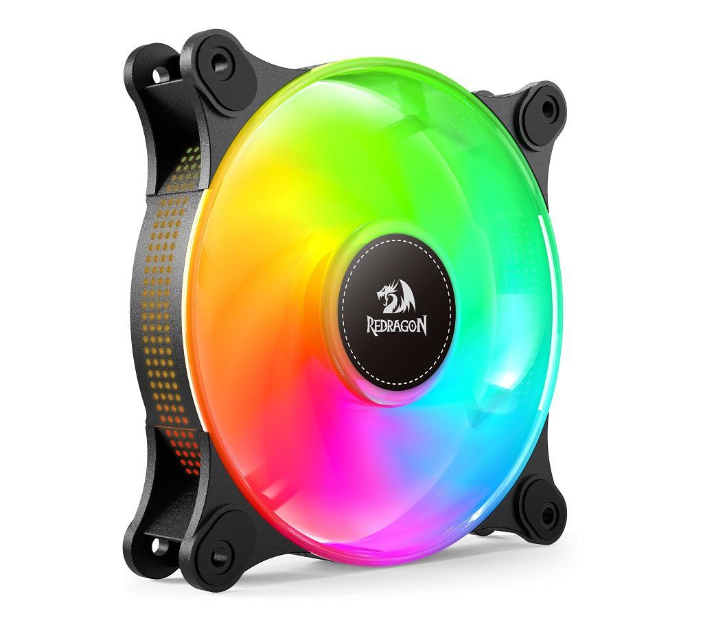 Redragon GC-F013 X 3 CPU Fan 120mm ARGB Case Cooler Fan, 4pin PWM Silent Computer with S-FDB Bearing Included, up to 1550RPM Cooling Fan(3 Quantities)