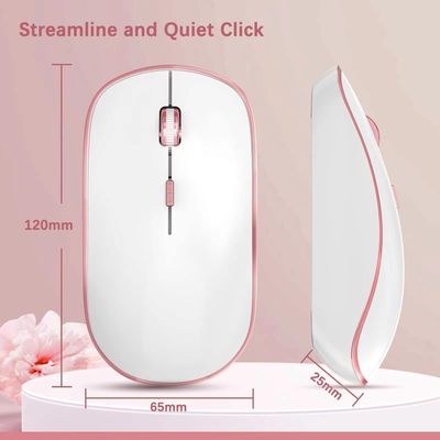 J JOYACCESS Ergonomic Wireless Keyboard Mouse Combo, Pink Mouse and Keyboard Combo