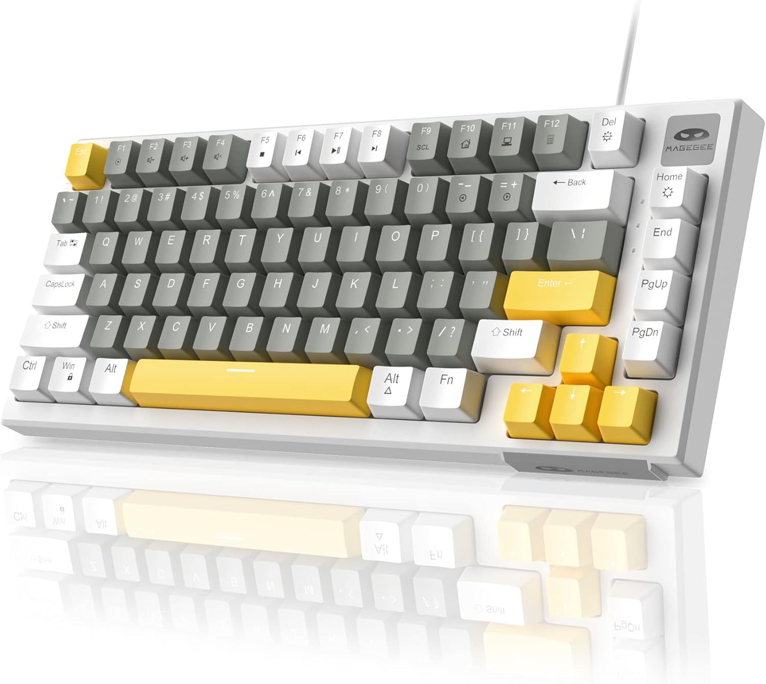 MageGee Mechanical Keyboard, Wired Gaming Keyboard Backlit Ultra-Slim USB Keyboards with Red Switches 81 Keys for PC Windows