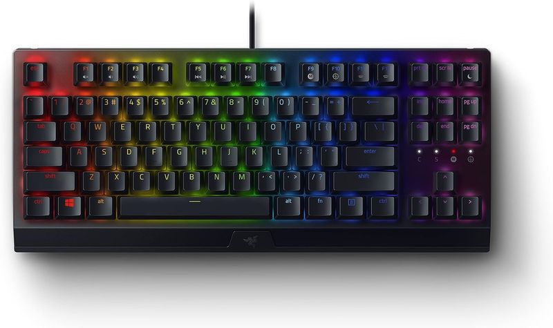 Razer BlackWidow V3 Tenkeyless TKL Mechanical Gaming Keyboard: Yellow Mechanical Switches - Linear & Silent - Chroma RGB Lighting - Compact Form Factor - Programmable Macros - USB Passthrough Razer BlackWidow V3 Tenkeyless TKL Mechanical Gaming Keyboard: Yellow Mechanical Switches - Linear & Silent - Chroma RGB Lighting - Compact Form Factor - Programmable Macros - USB Passthrough