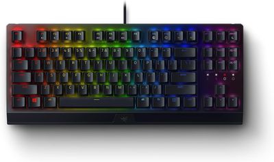 Razer BlackWidow V3 Tenkeyless TKL Mechanical Gaming Keyboard: Yellow Mechanical Switches - Linear & Silent - Chroma RGB Lighting - Compact Form Factor - Programmable Macros - USB Passthrough Razer BlackWidow V3 Tenkeyless TKL Mechanical Gaming Keyboard: Yellow Mechanical Switches - Linear & Silent - Chroma RGB Lighting - Compact Form Factor - Programmable Macros - USB Passthrough
