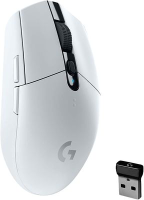 Logitech G305 LIGHTSPEED Wireless Gaming Mouse, Hero 12K Sensor, 12,000 DPI, Lightweight, 6 Programmable Buttons, 250h Battery Life, On-Board Memory, PC/Mac - White Logitech G305 LIGHTSPEED Wireless Gaming Mouse, Hero 12K Sensor, 12,000 DPI, Lightweight, 6 Programmable Buttons, 250h Battery Life, On-Board Memory, PC/Mac - White