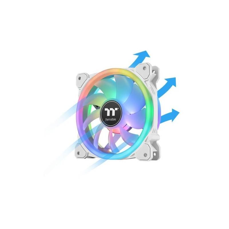 Thermaltake SWAFAN 14 140mm LED RGB Swappable White Radiator Fan - 3 Pack (CL-F1