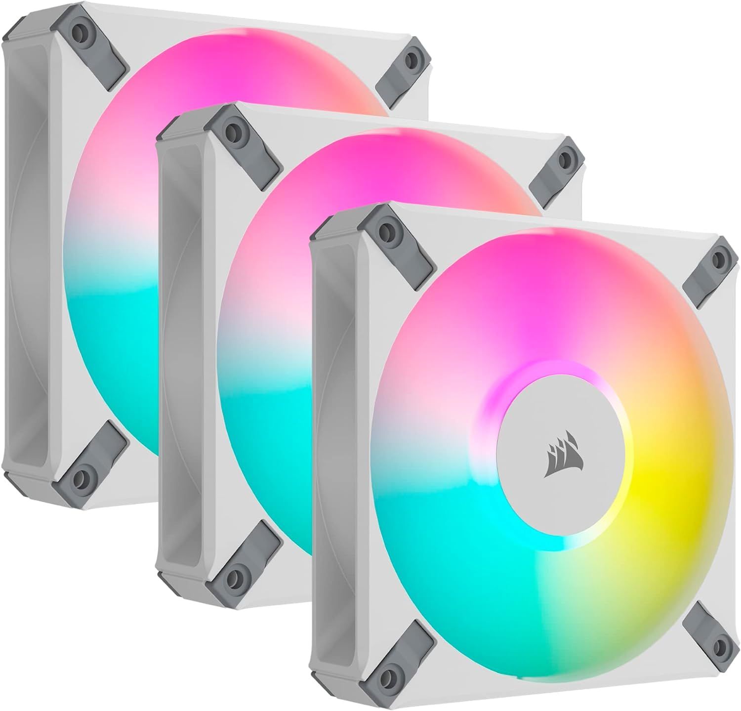 Corsair iCUE AF120 RGB ELITE 120mm PWM Triple Fan Kit - Eight RGB LEDs Per Fan
