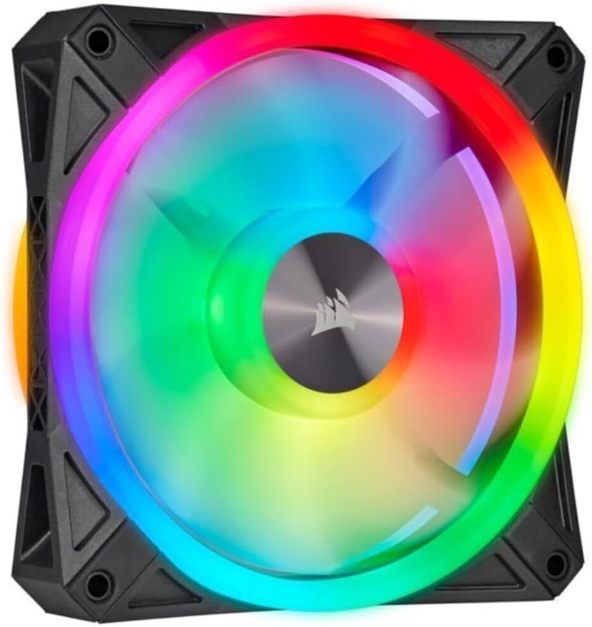 Corsair QL Series, Ql120 RGB, 120mm RGB LED Fan, Single Pack - Black, 4.72 x 4.72 x 0.98 inches