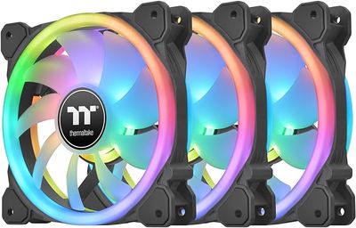 Thermaltake SWAFAN 12 RGB Radiator Fan TT Premium Edition 3 Pack, Swappable Fan Blade Design, Customizable air Flow Direction, 2000 RPM, CL-F137-PL12SW-A, 120mm Black Thermaltake SWAFAN 12 RGB Radiator Fan TT Premium Edition 3 Pack, Swappable Fan Blade Design, Customizable air Flow Direction, 2000 RPM, CL-F137-PL12SW-A, 120mm Black