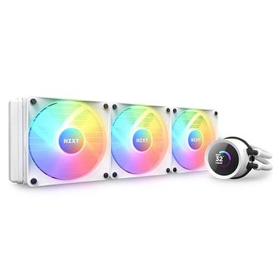 NZXT Kraken 360 RGB - 360mm AIO CPU Liquid Cooler - RL-KR360-W1 - Customizable 1.54 NZXT Kraken 360 RGB - 360mm AIO CPU Liquid Cooler - RL-KR360-W1 - Customizable 1.54" Square LCD Display for Images, Performance Metrics - High-Performance Pump - White