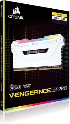 CORSAIR VENGEANCE RGB PRO 16GB (2x8GB) DDR4 3600MHz C18 LED Desktop Memory - White