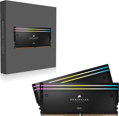 CORSAIR Dominator Titanium RGB DDR5 RAM 32GB (2x16GB) DDR5 6000MHz CL30 Intel XMP iCUE Compatible Computer Memory - Black