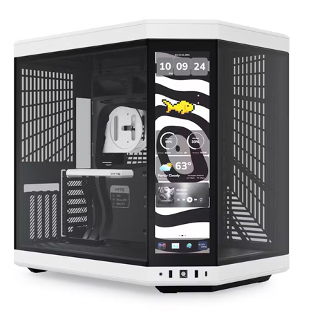 HYTE Y70 Touch Infinite Panoramic Tempered Glass Mid-Tower ATX Computer Case with 14.9" Touchscreen Display Panda